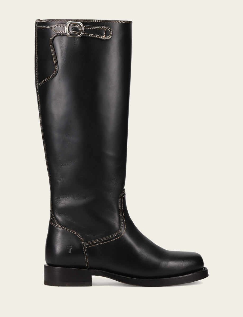 Women's Black Campus Low Heel Tall Riding Boot