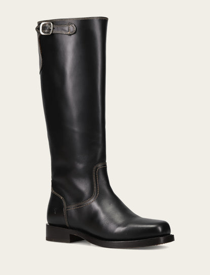 Women's Black Campus Low Heel Tall Riding Boot