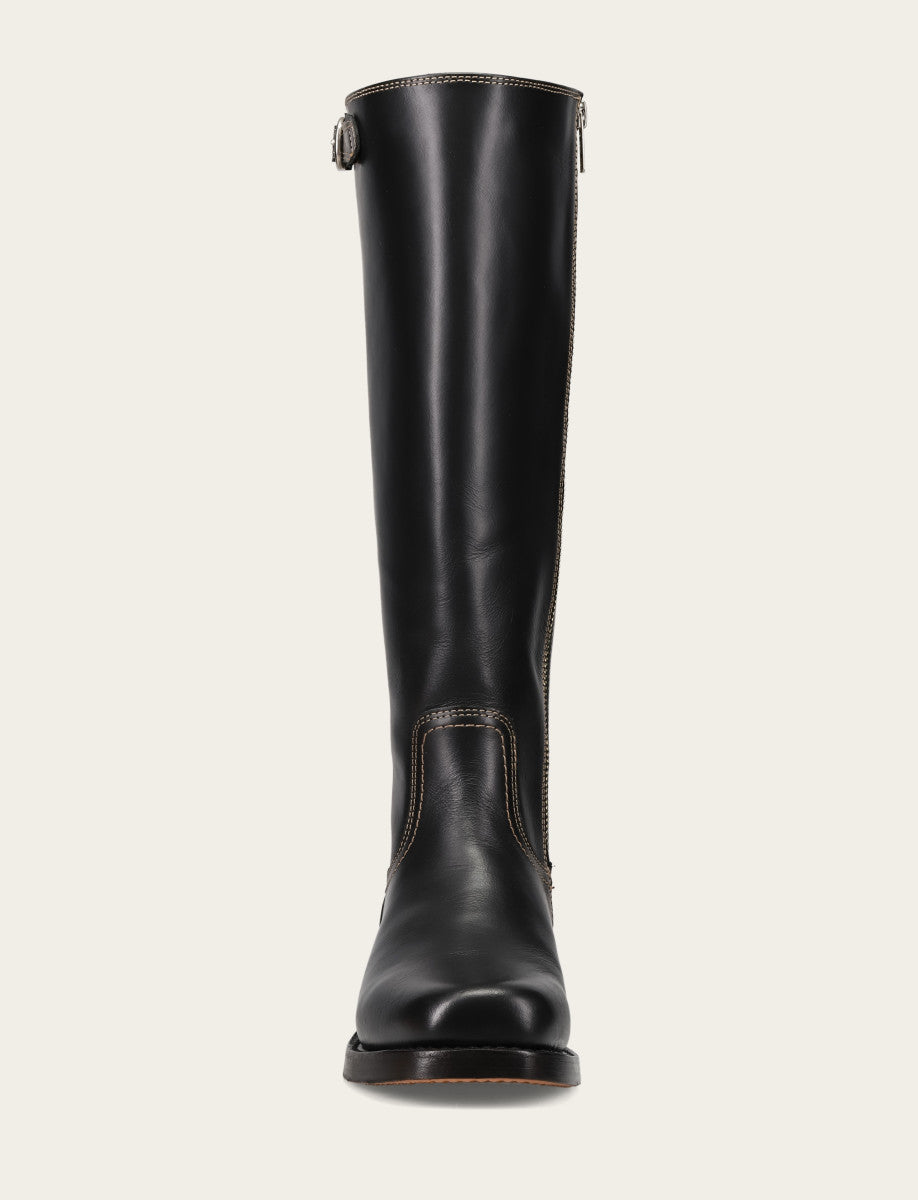 Women's Black Campus Low Heel Tall Riding Boot