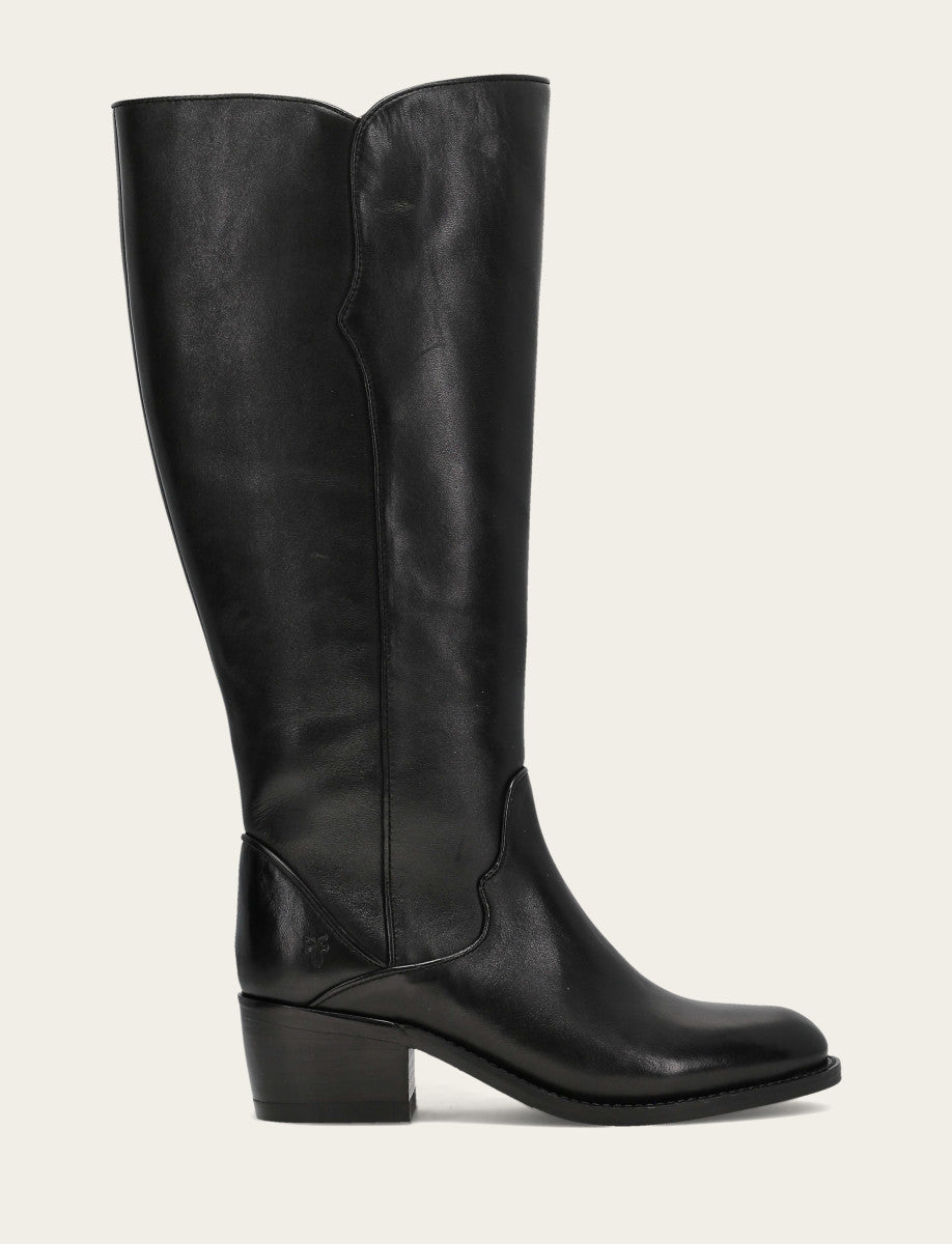 Women's Black Carson 2 Piping Tall Wide Calf Boot