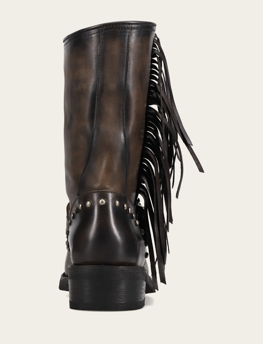 Women's Black Viv Fringe Engineer Boot