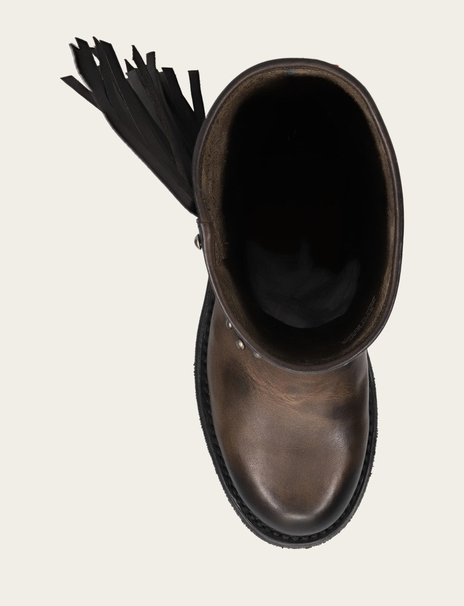 Women's Black Viv Fringe Engineer Boot
