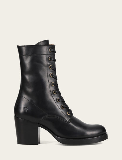 Women's Black Jean Lace Up Boot