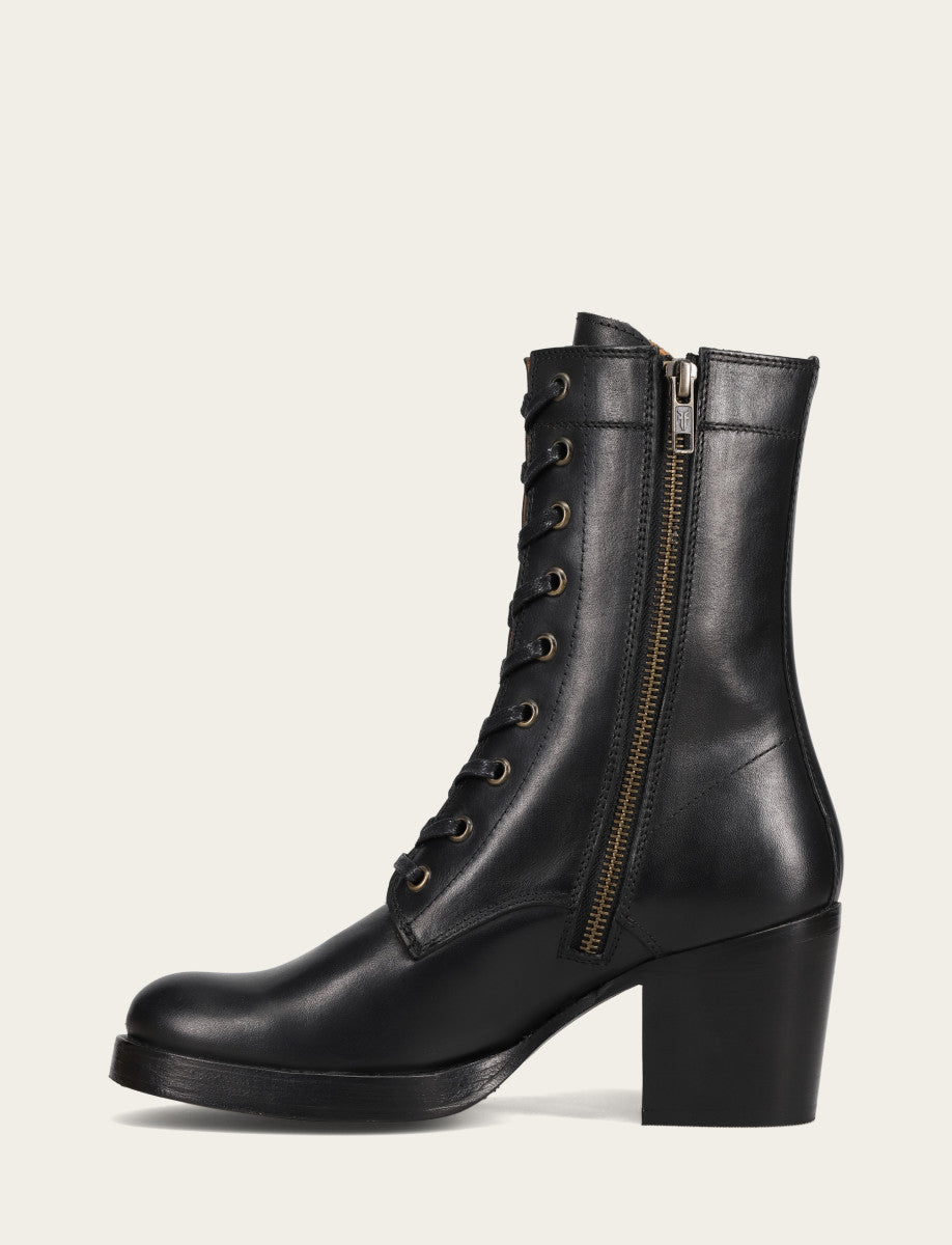 Women's Black Jean Lace Up Boot