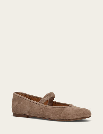Women's Dark Taupe Emma Elastic Mary Jane Shoe