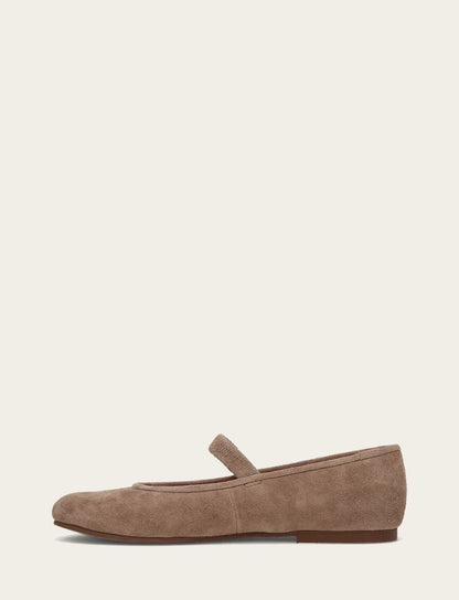 Women's Dark Taupe Emma Elastic Mary Jane Shoe
