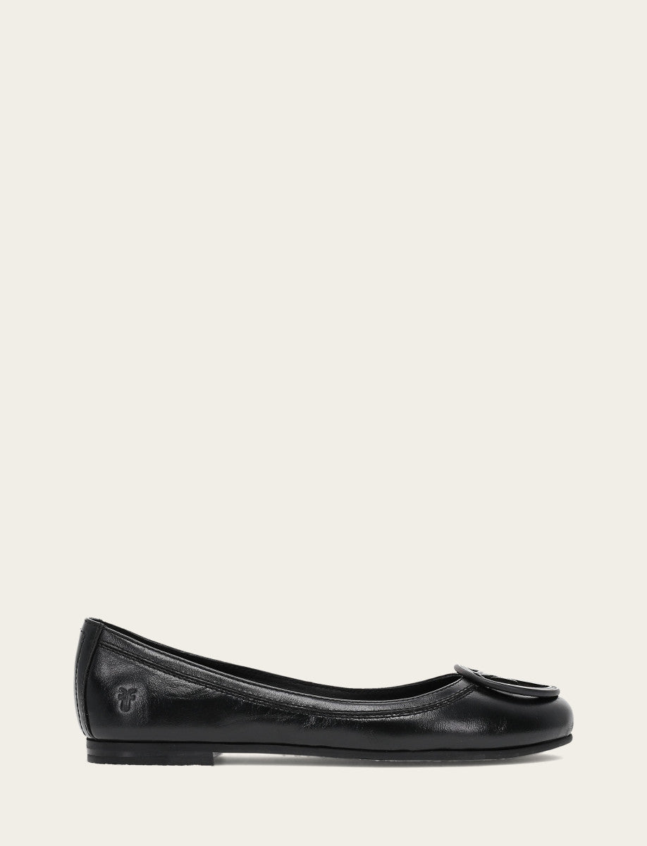 Women's Black Carson Logo Ballet Flats