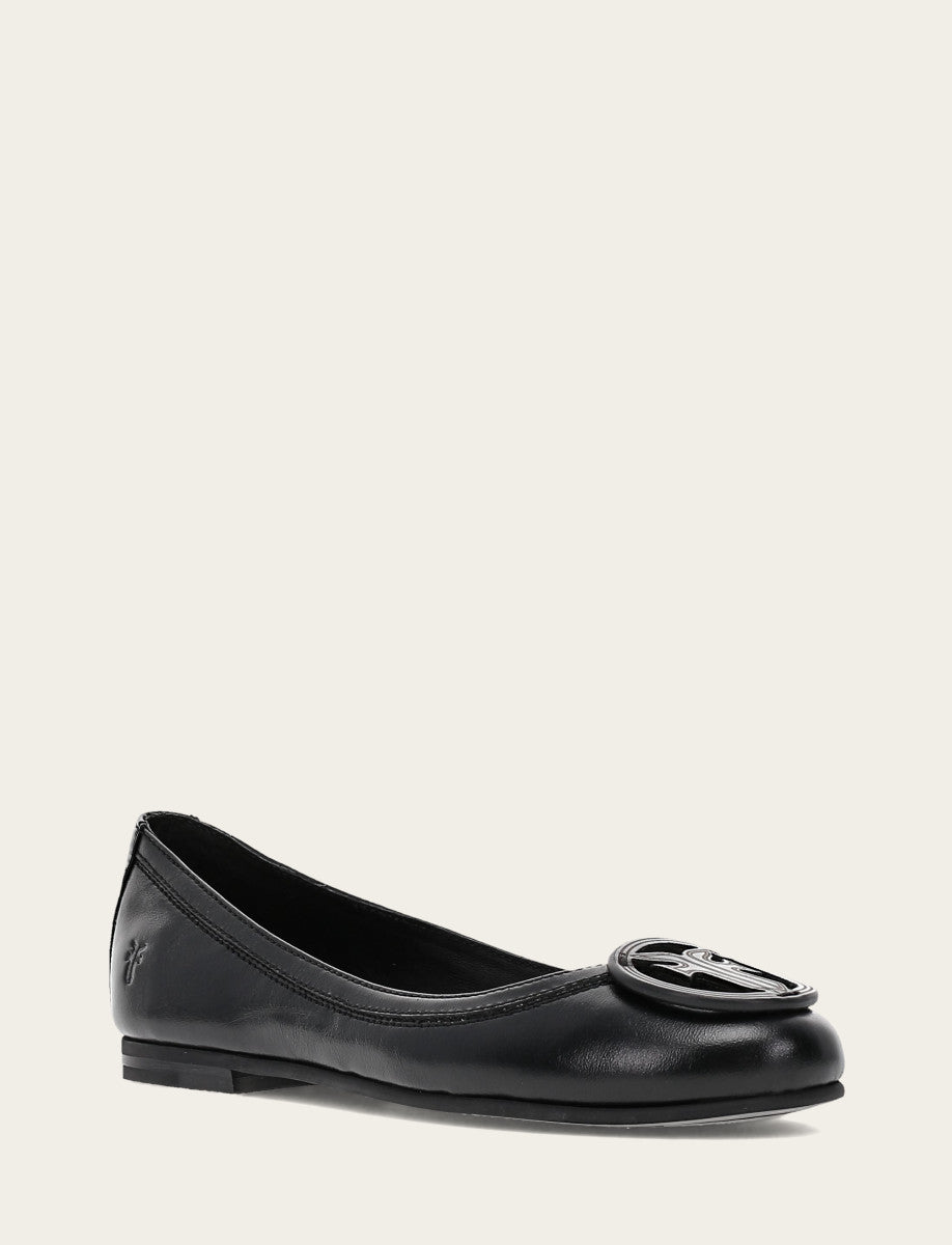 Women's Black Carson Logo Ballet Flats