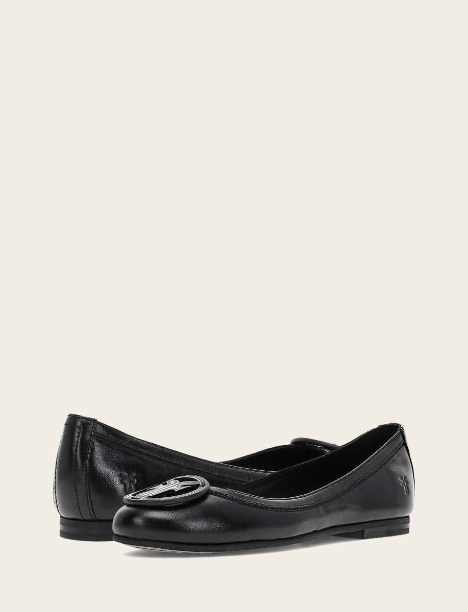 Women's Black Carson Logo Ballet Flats