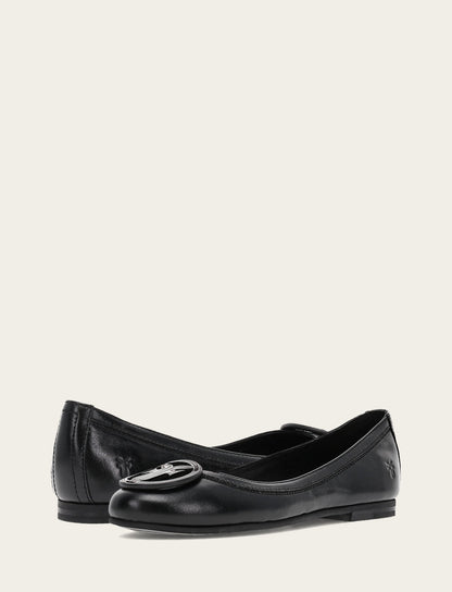 Women's Black Carson Logo Ballet Flats