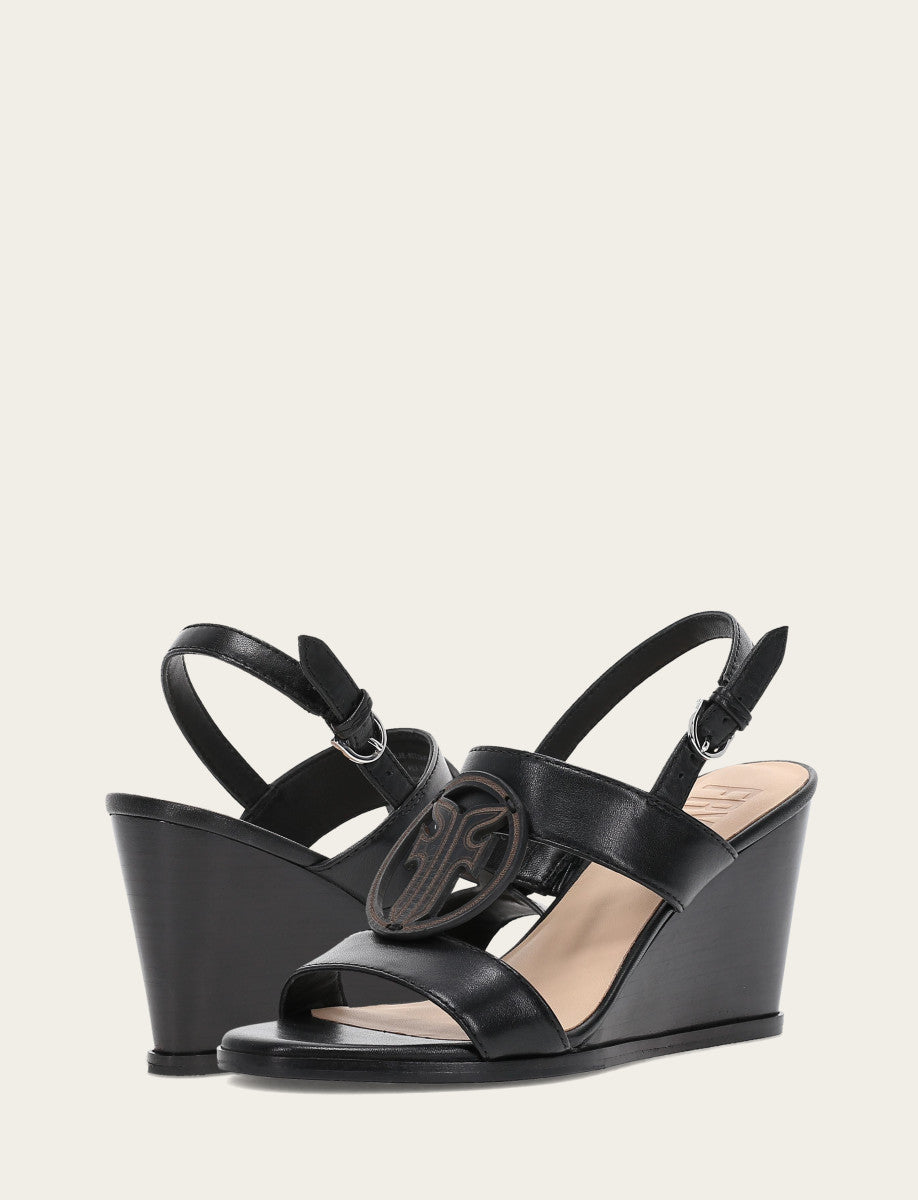 Women's Black Rachel Logo Sandals
