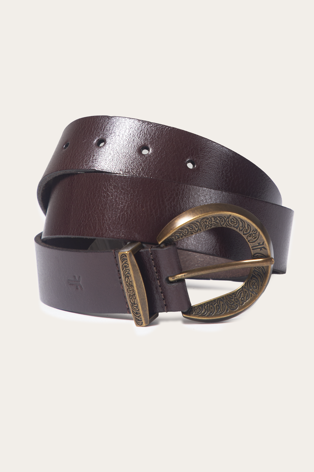 Brown 35mm Engraved Buckle Belt