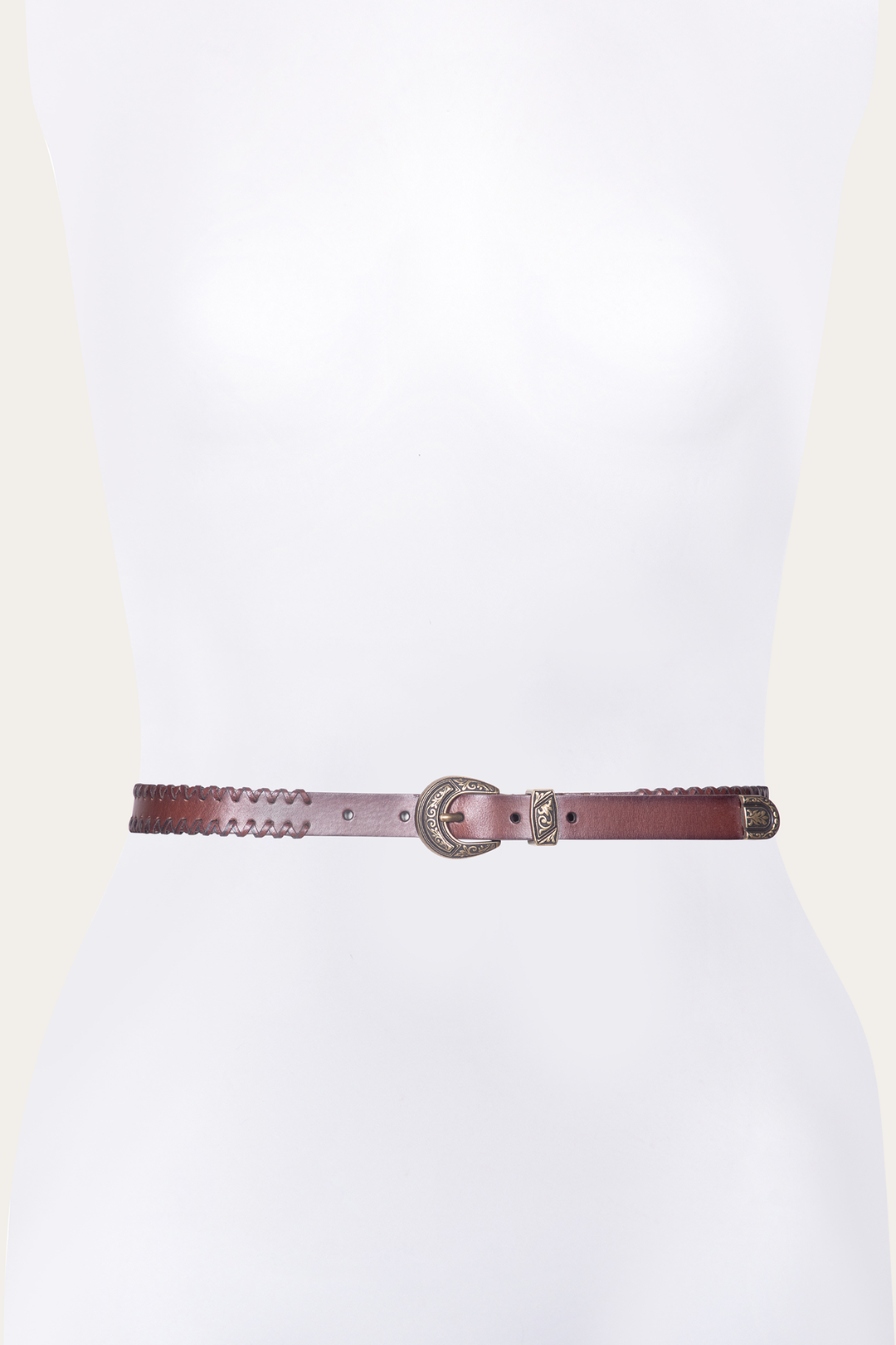 20mm Tan Leather Belt With 3-Piece Buckle Set