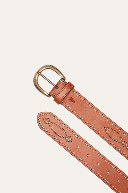 40mm Tan Belt With 2-Tone Stitch