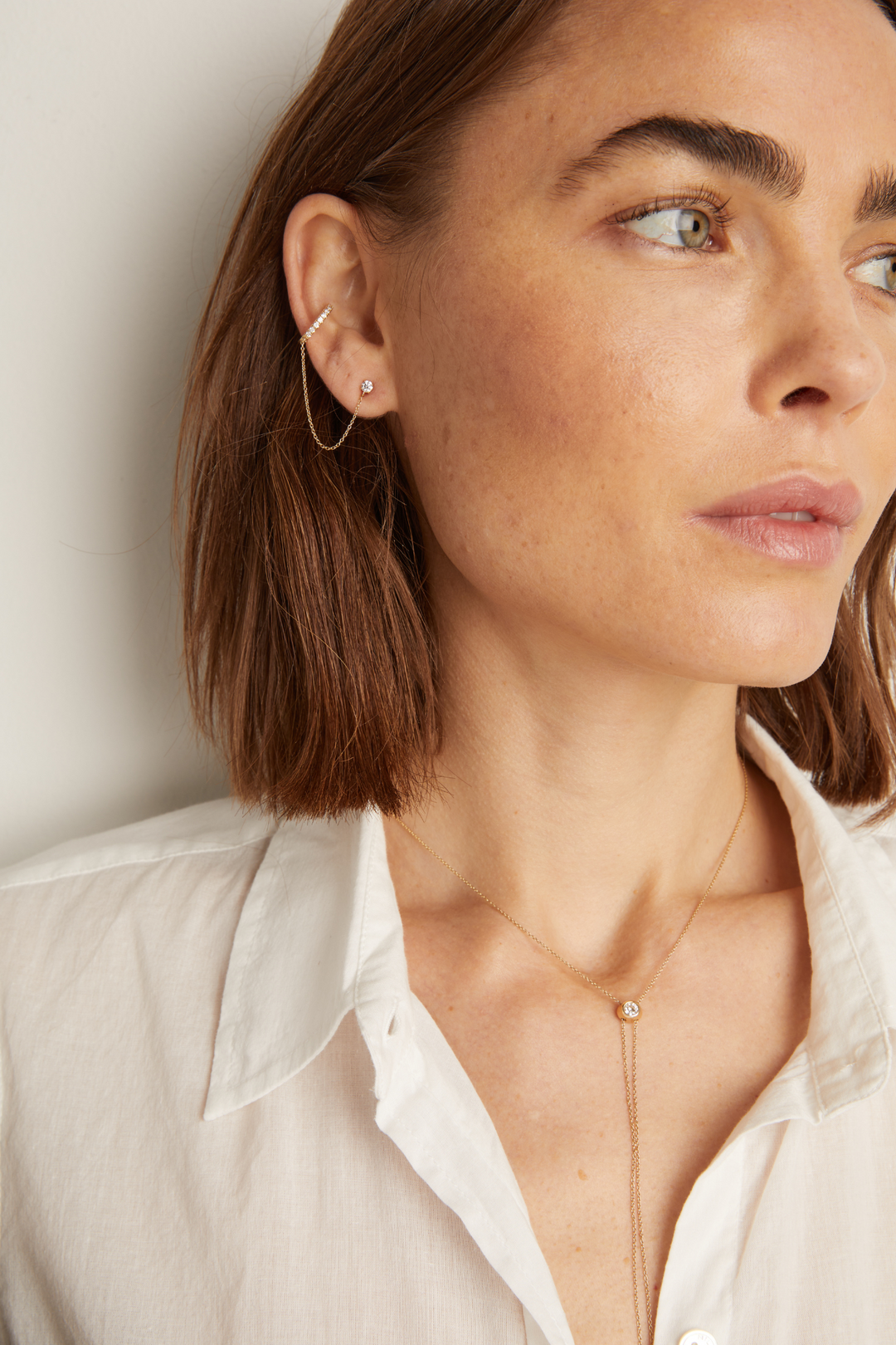 Women’s Lab Grown Diamond Stud and Ear Cuff | Aurate x The Frye Company