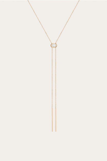 Women’s Lab Grown White Sapphire Bolo Necklace | Aurate x The Frye Company