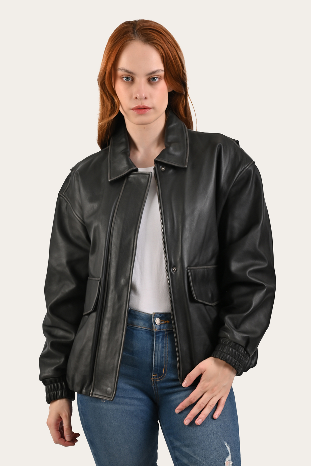 Black Harper Oversized Bomber