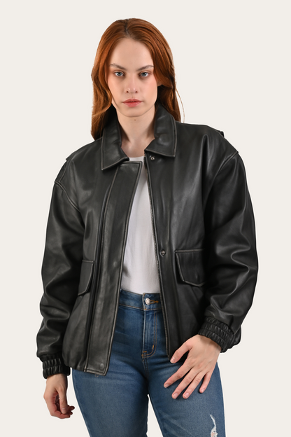 Black Harper Oversized Bomber