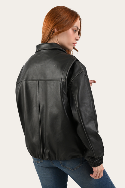 Black Harper Oversized Bomber