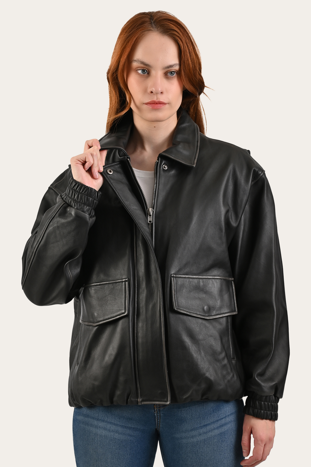 Black Harper Oversized Bomber