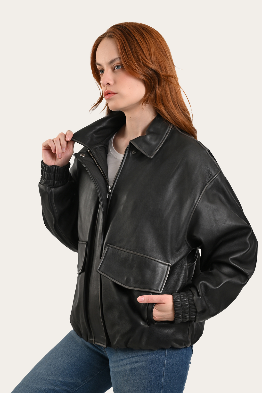 Black Harper Oversized Bomber