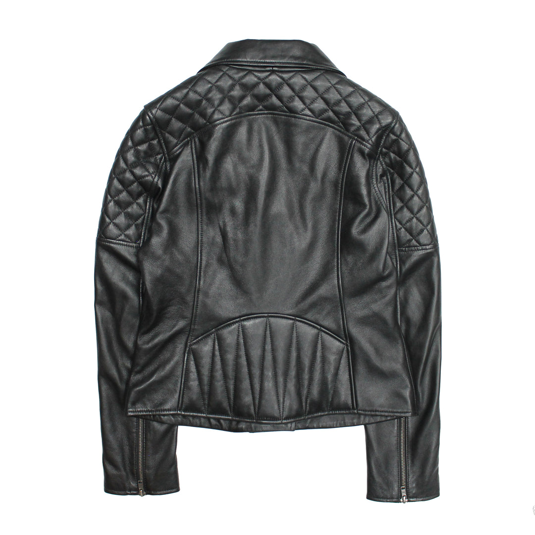 Women’s Black Oklahoma Biker Leather Jacket