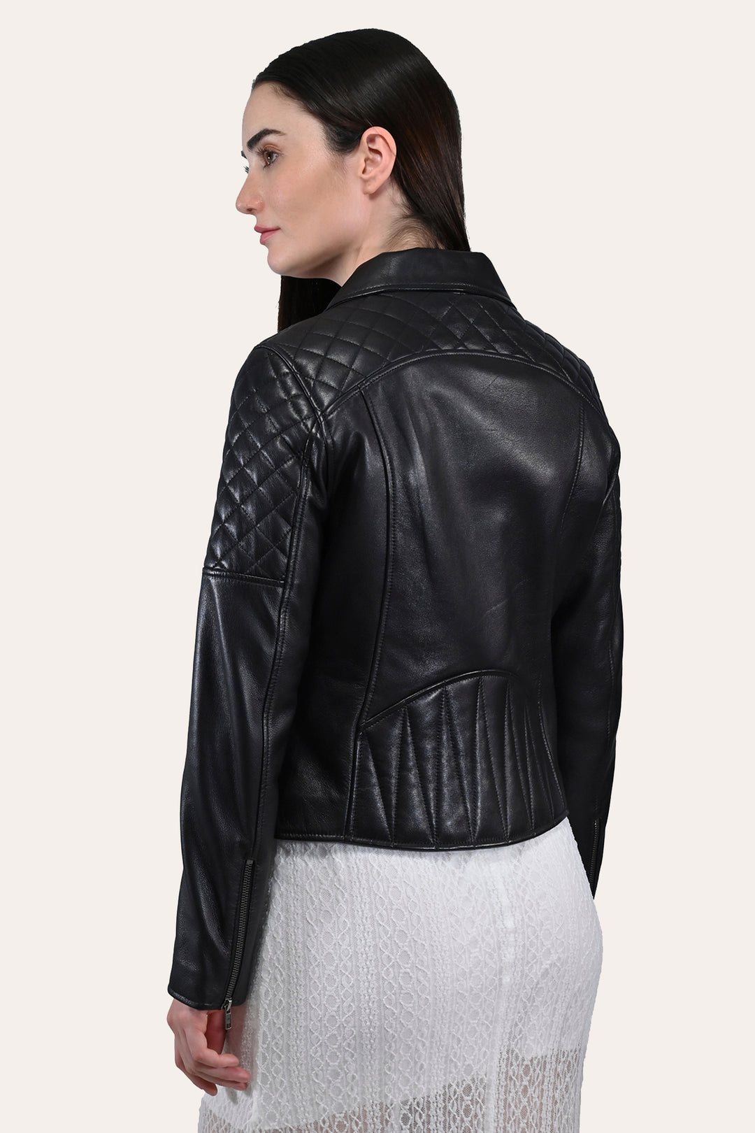 Women’s Black Oklahoma Biker Leather Jacket