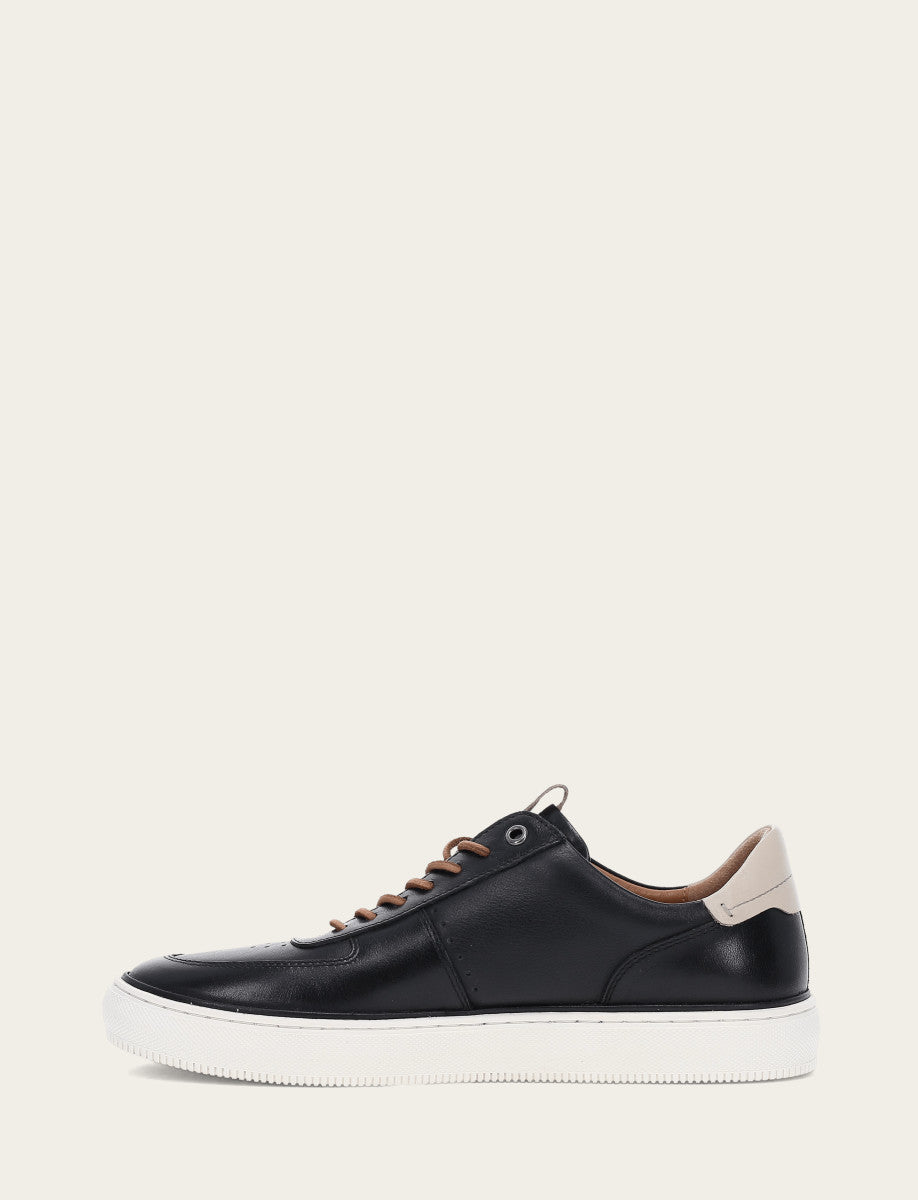 Men's Black Astor Low Lace Court Sneakers